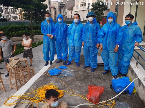 Thau bể ngầm nước sinh hoạt tòa nhà N01A